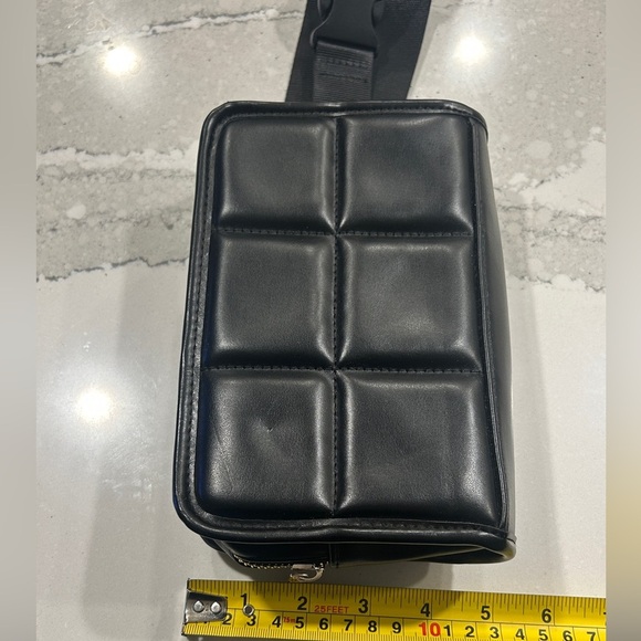 Amanda Uprichard Black Quilted Belt Bag Crossbody Purse - Picture 12 of 13